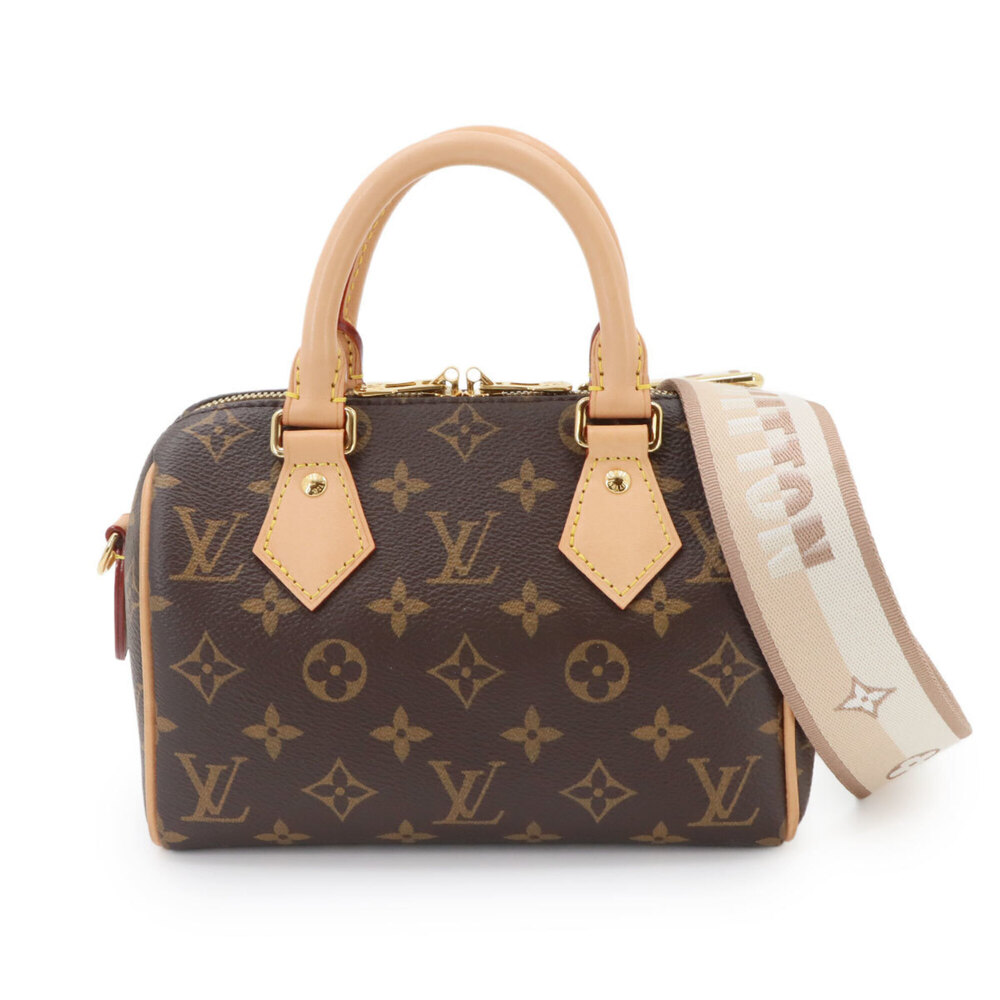 Louis Vuitton Speedy Bandouliere 20 Monogram 2-way Hand/Shoulder Handbag Beig...